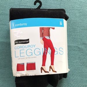 No nonsense Corduroy Leggings size small black BN